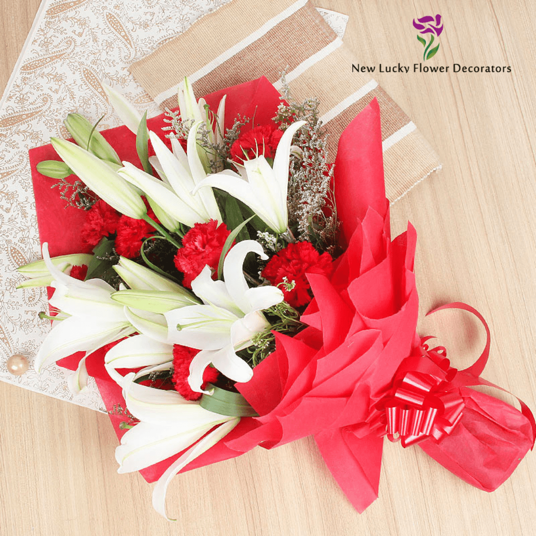 Lily And Carnation Flower Bouquet
