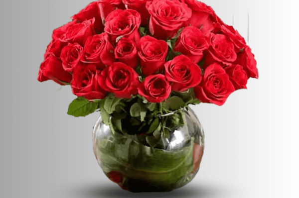 bunch of red roses bouquet