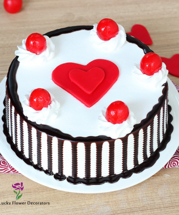 Heart Embedded Black Forest Cake