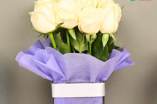 White Roses Bunch In A Vase