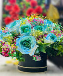 Blue-Shaded-Roses-Floral-Box-Arrangement