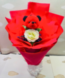 Teddy with Artificial Flower