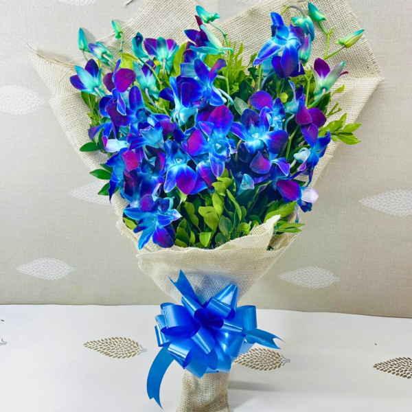 Valentine's Special Blue Orchids Bouquet
