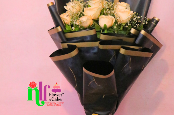 Peach Rose Bunch Bouquet