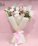 Elegance and Grace: Pink & White Rose Bouquet