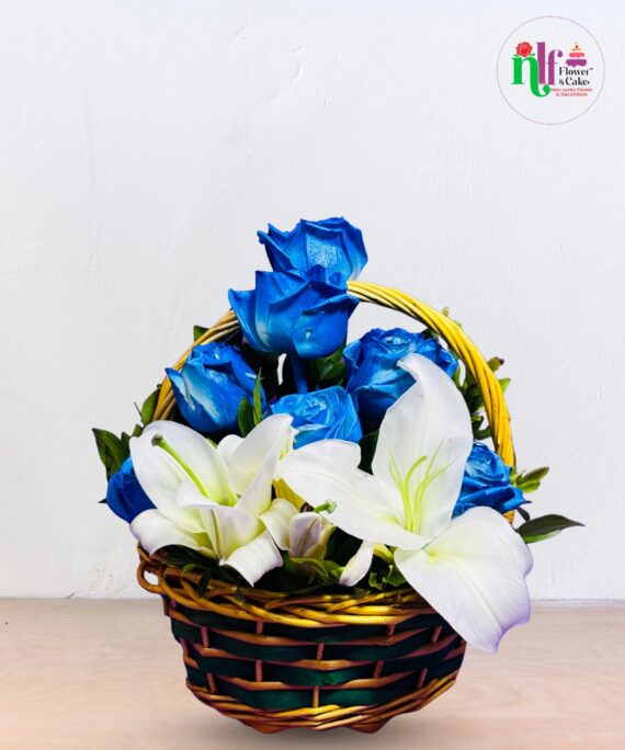 Blue Rose & Lily Premium Basket