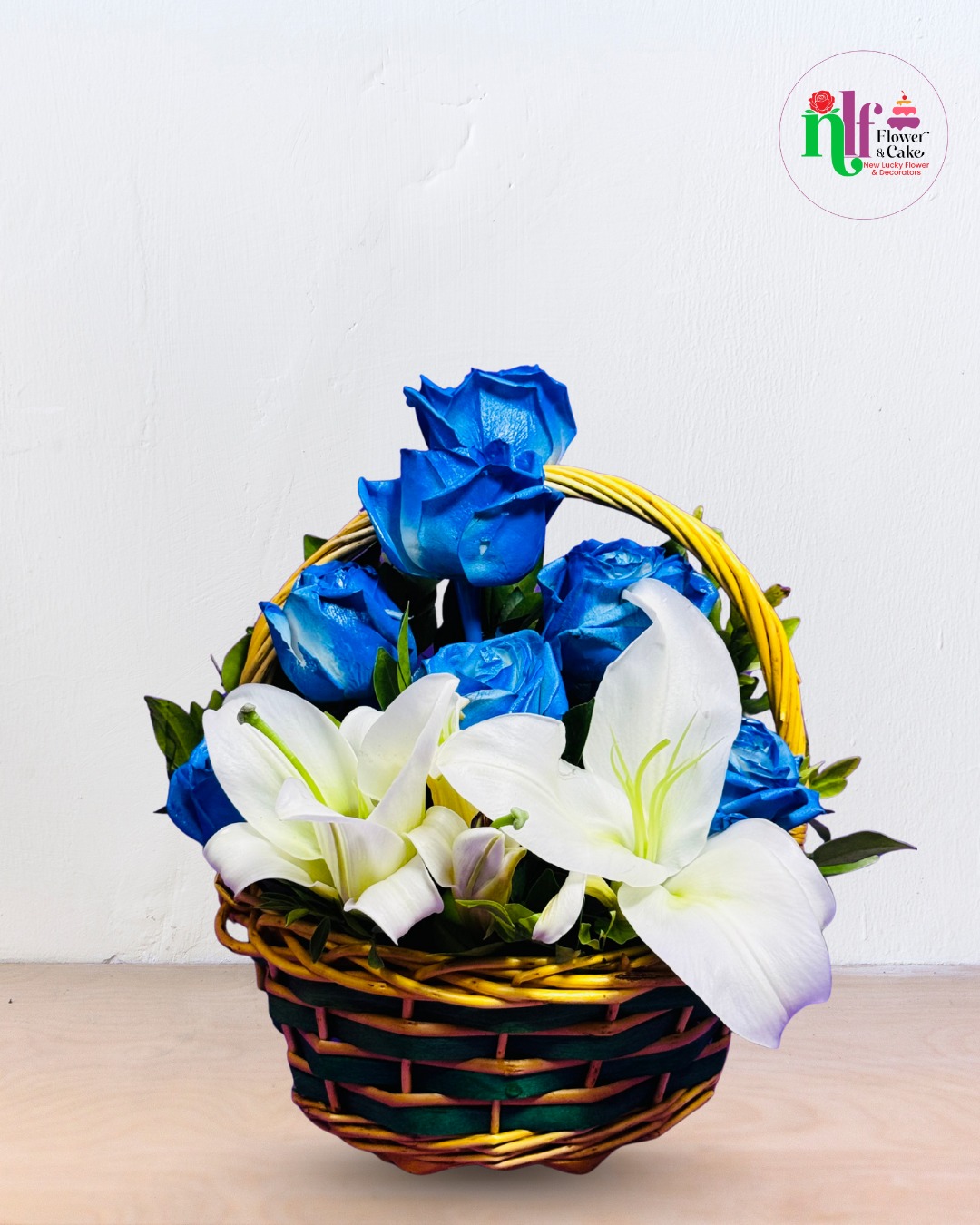 Blue Rose & Lily Premium Basket