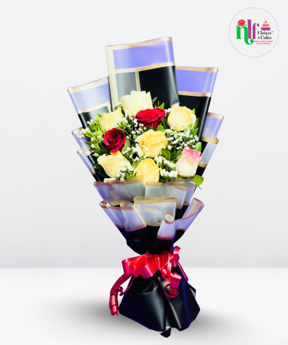 Mixed Red Roses Bouquet