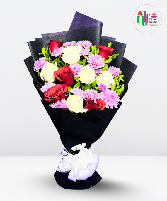 Red Rose & carnations Flower Bouquet